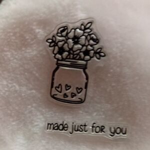 Floral Jar Design Stamp - Black